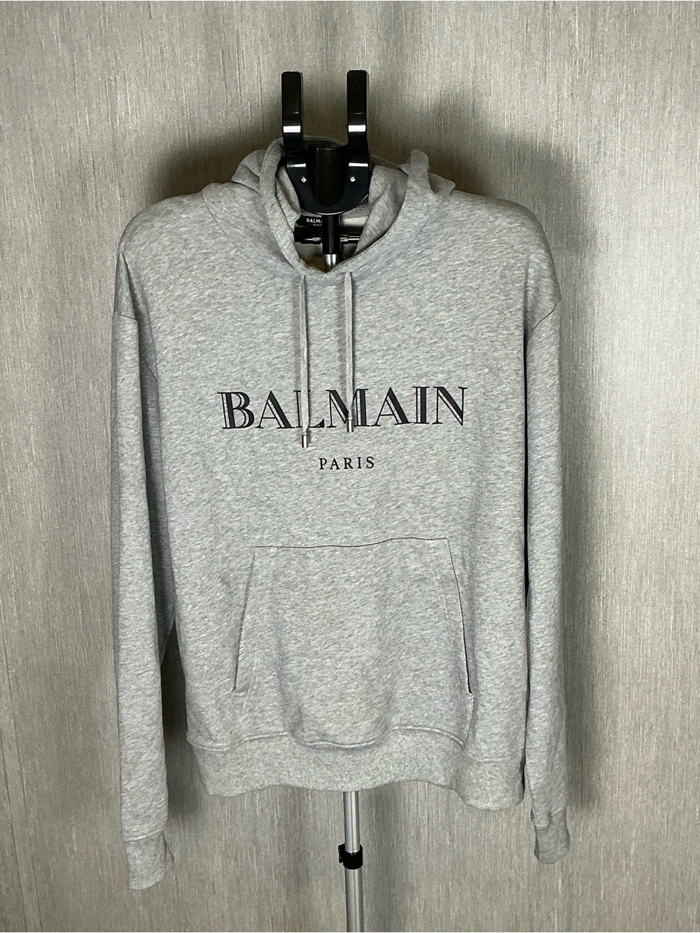 Balmain Paris Men's Grey Logo Hoodie Size 2XL - Picture 10 of 16